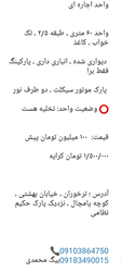 آگهی اجاره واحد 60 متری در ترخوران با پارکینگ موتور سیکلت و انباری