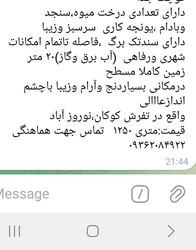 فروش زمین مسطح در تفرش کوکان با درخت میوه و چشم‌انداز عالی، سند تک برگ، قیمت مناسب متری ۱۲۵۰ تومان